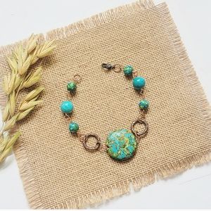 ARTISAN TURQUOISE & COPPER GEMSTONE BRACELET